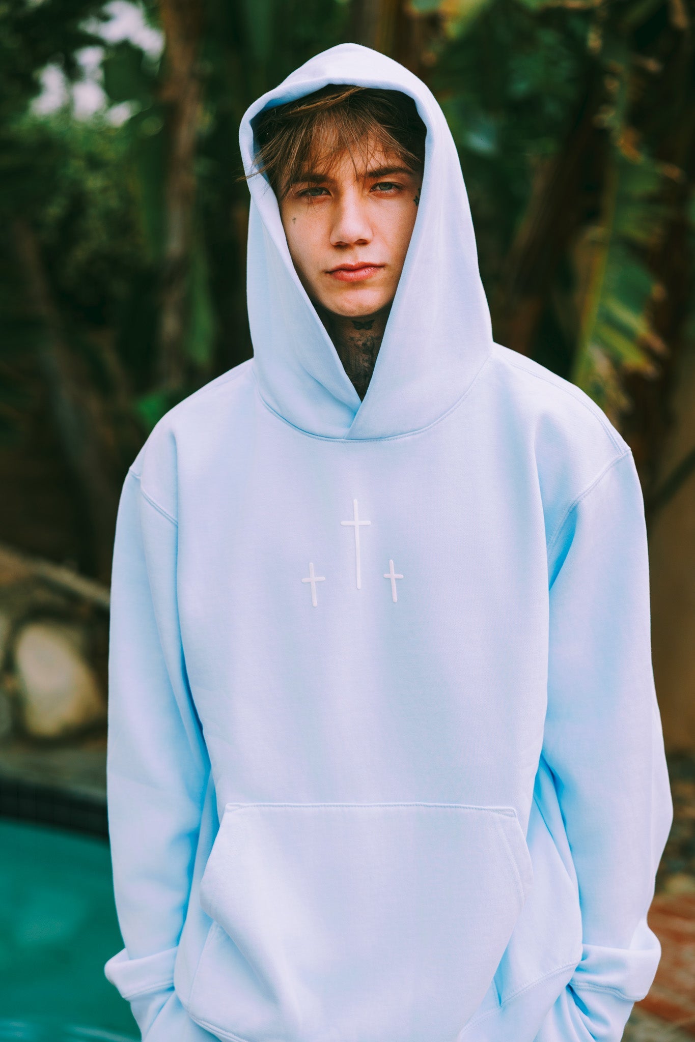 3 Crosses' Blue Hoodie