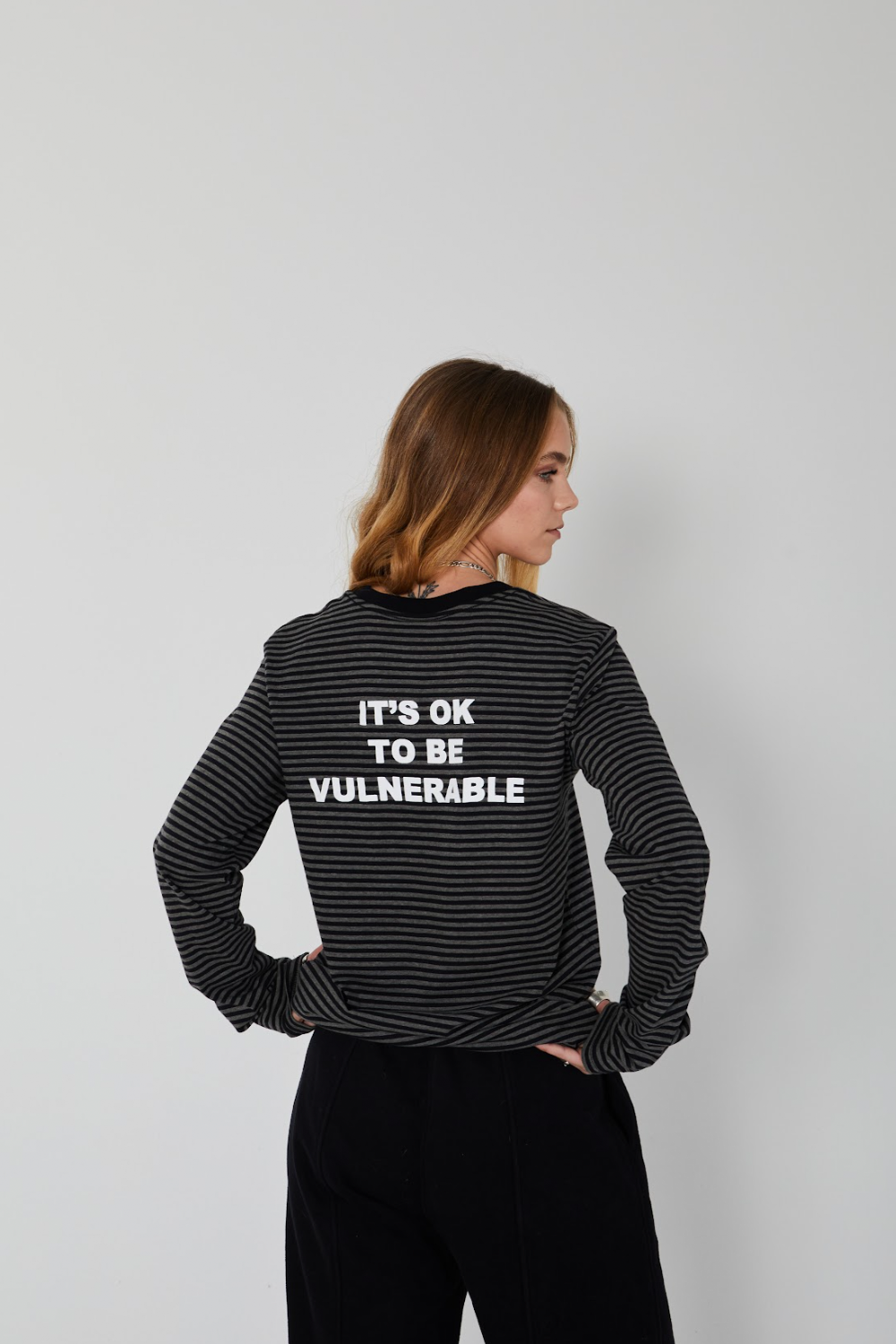 It's OK to be Vulnerable' Striped L/S
